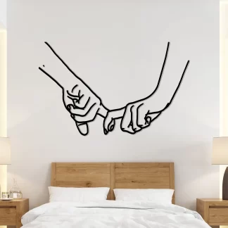muurdecoratie hout handen geliefden