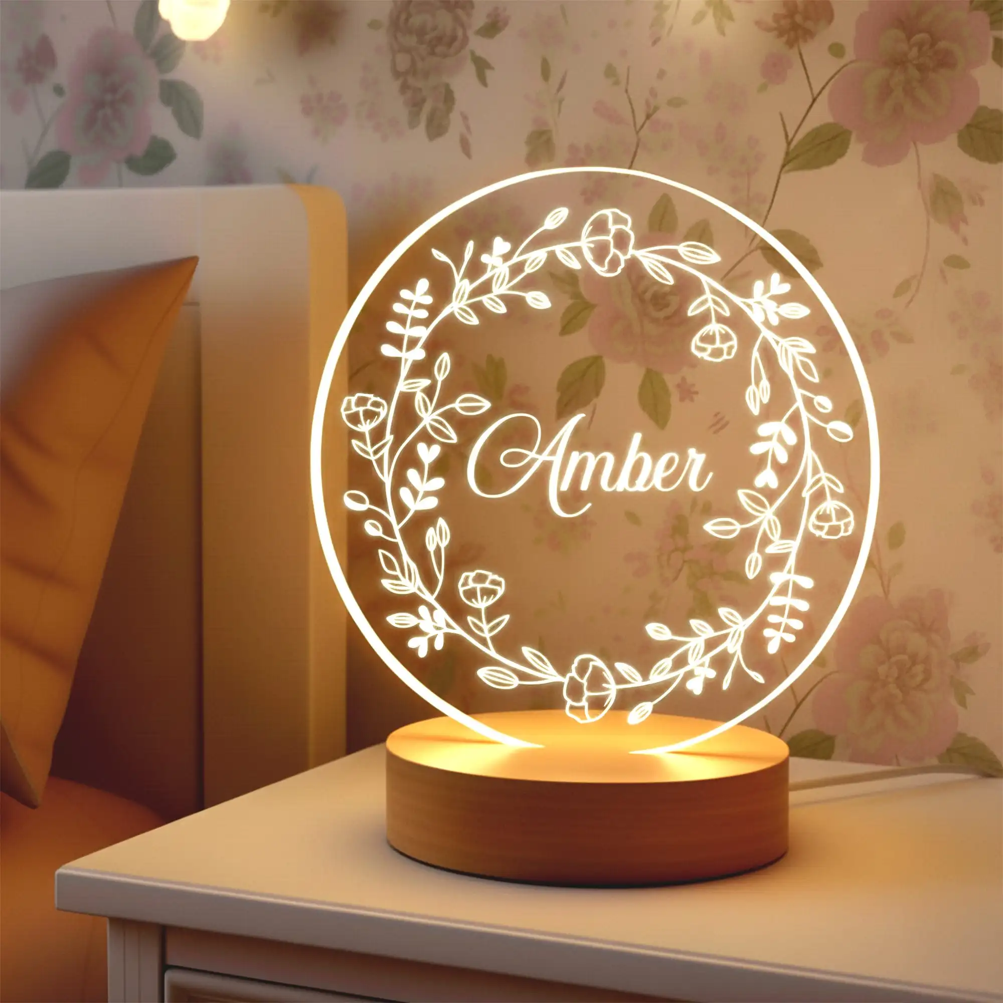 led lampje naam krans