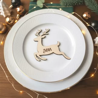 naamkaartje kerst rendier