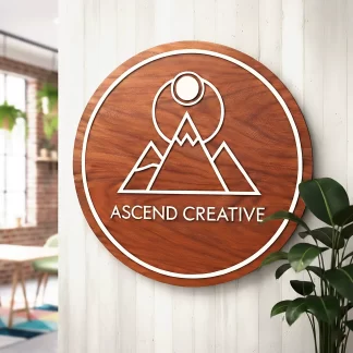 houten bedrijfsbord logo