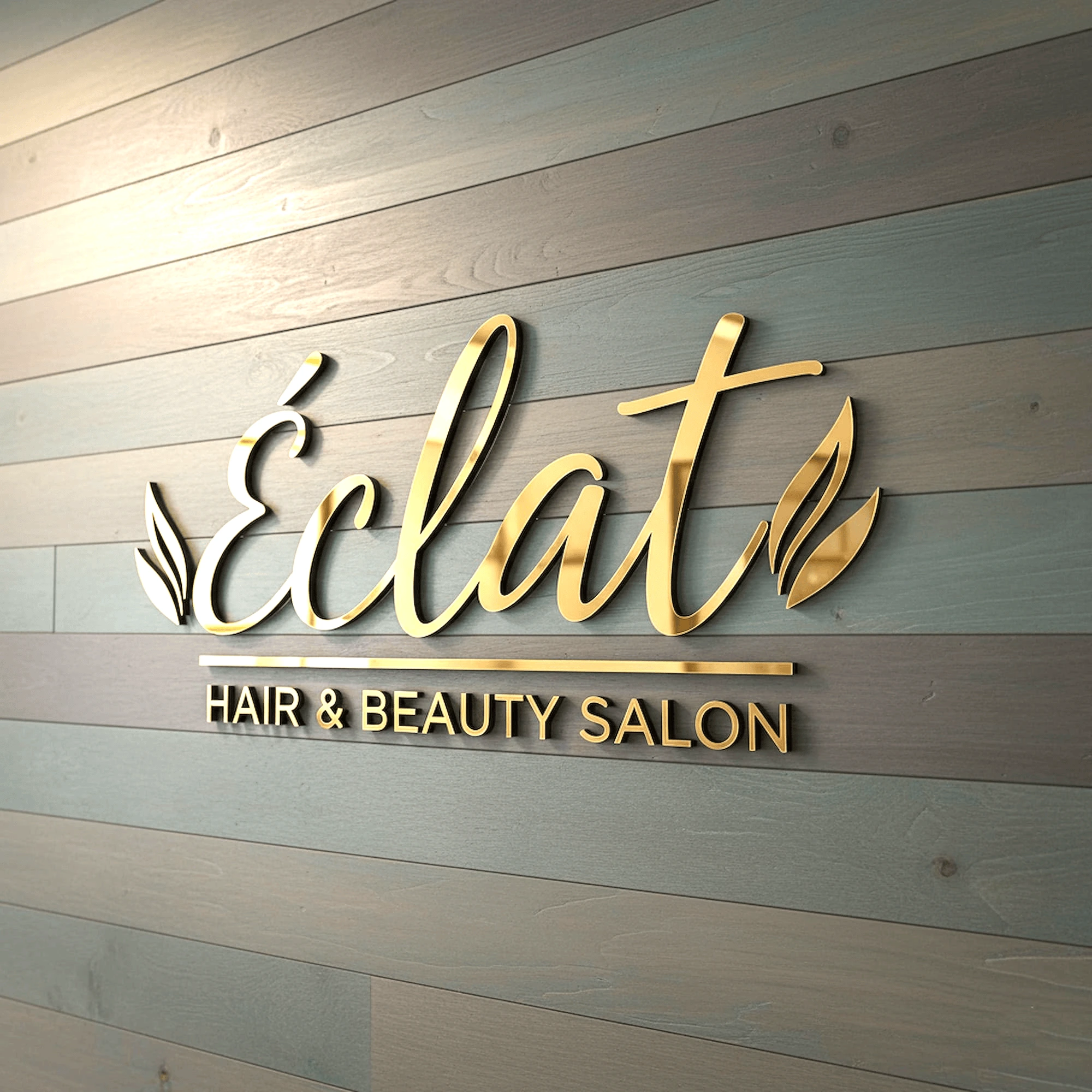 spiegelgoud logo muur