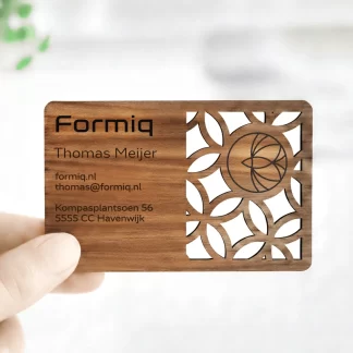 visitekaartje van hout uniek